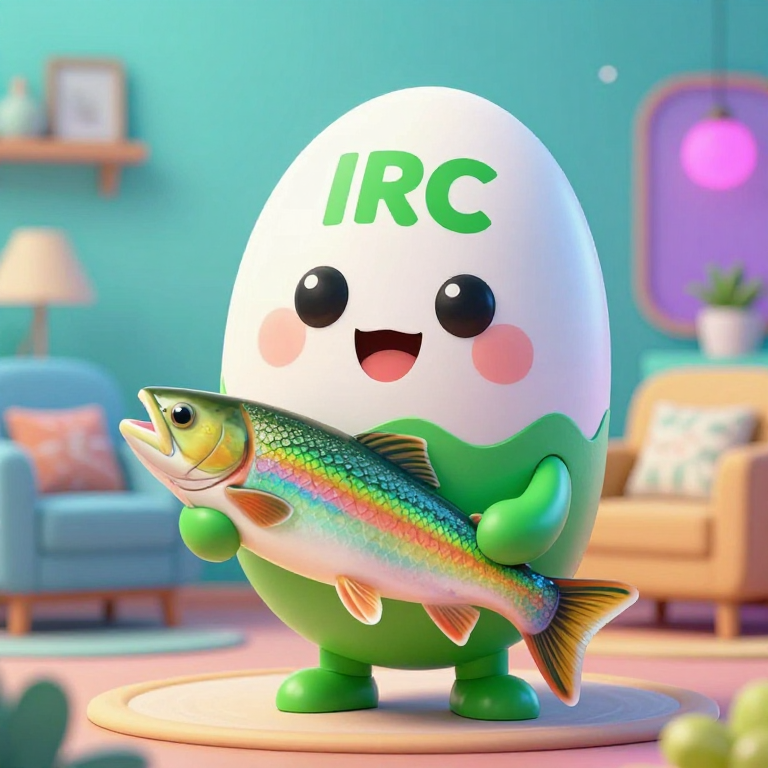 and irc logo with a large trout