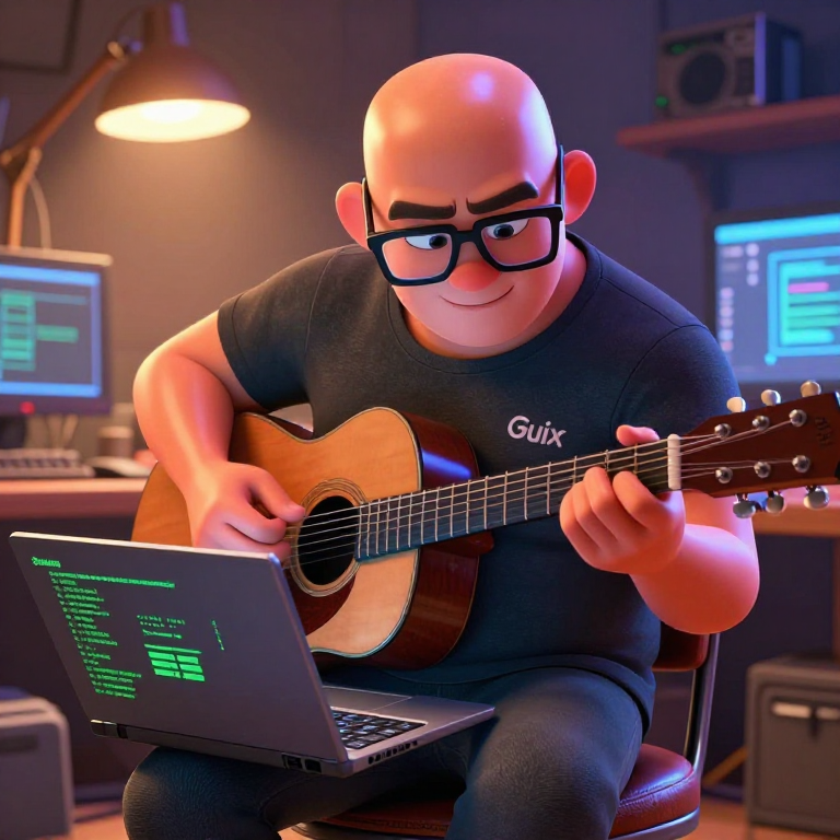 trev playing a guitar