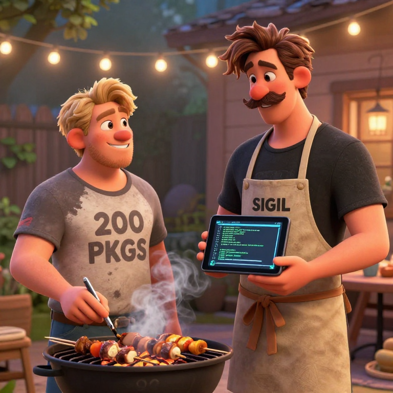 bergheim and daviwil in a barbecue