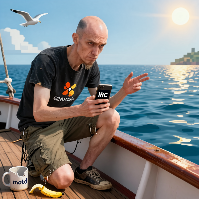 trev on a boat