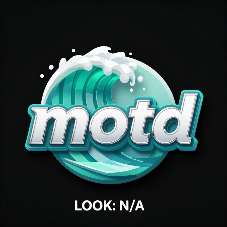 a sweet logo for the android IRC app "motd" where it's super cool 2000's with abercrombie and fitch vibes plus surfing
